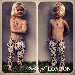 duke of london cheetah pants